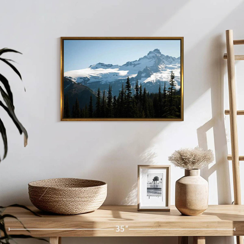 Mont Rainier, Cadre flottant doré, 19 po x 13 po