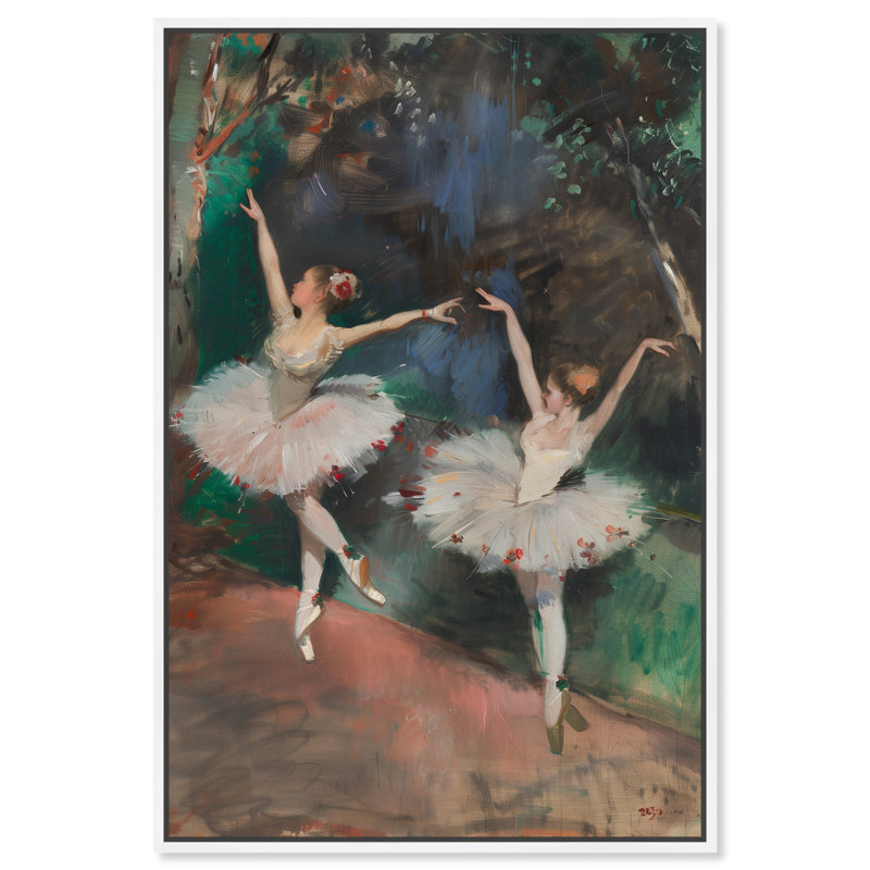Classical Ballerinas, White Framed, 31" H x 21" W