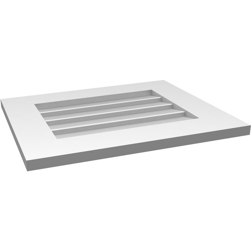 Vent à pignon rectangulaire en uréthane non-fonctionnel, H 18 po x l 22 po x P 1 po