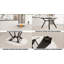 Table de salle à manger extensible blanche circulaire pour 4 à 6 personnes, plateau en bois aggloméré moderne avec pieds en métal, parfaite pour la cuisine et la décoration intérieure