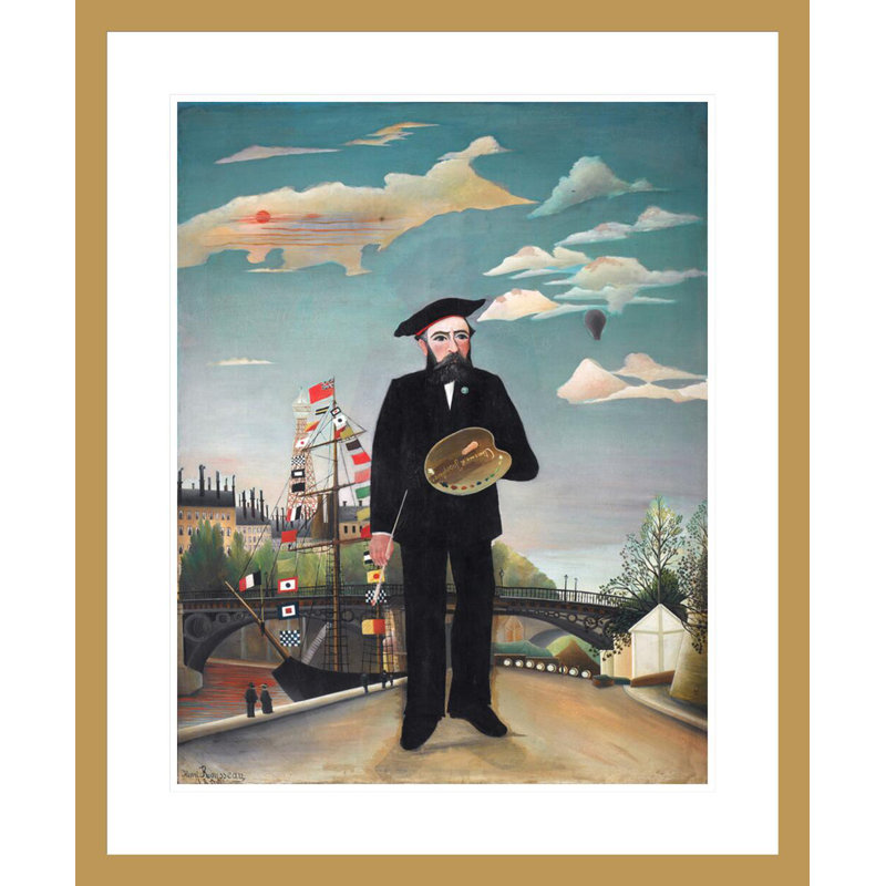 «Myelfelf: Portrait - Landscape» par Henri Rousseau, impression giclée sur cadre, H 28,37 po x l 23,5 po