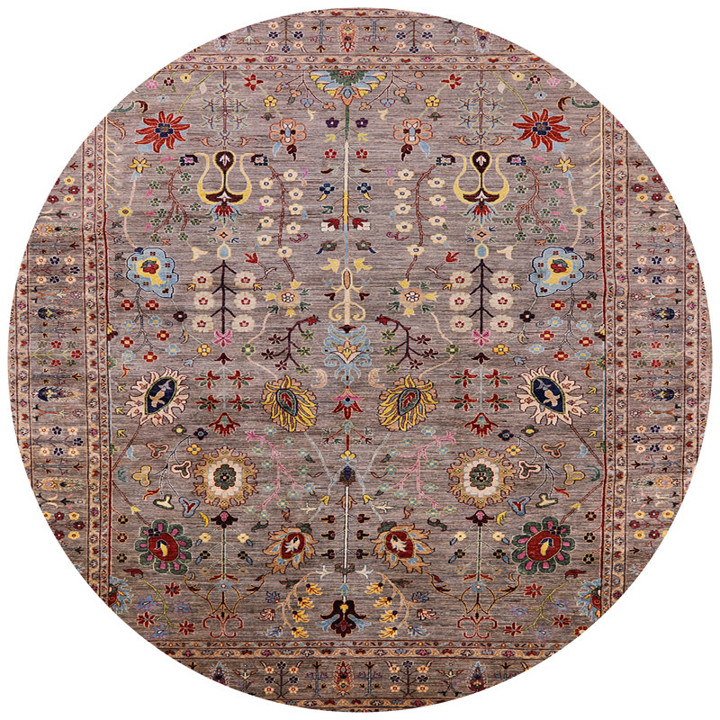 Tapis brun clair Rosati, Rond 4 pi