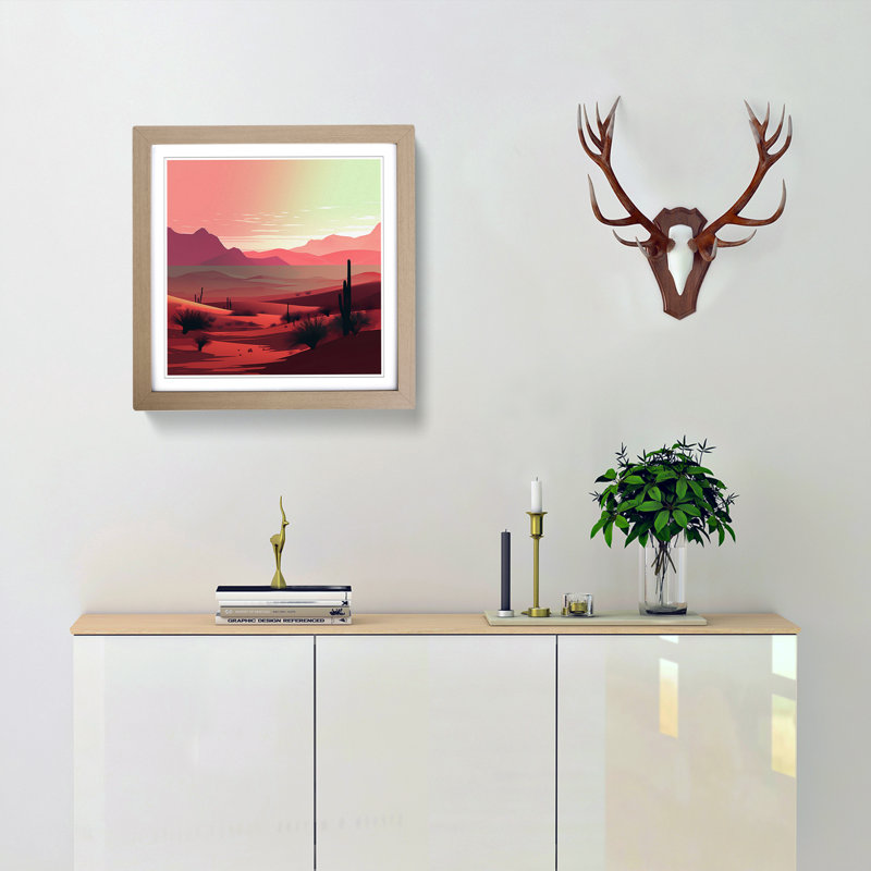 Desert Digital - Framed Print, Oak