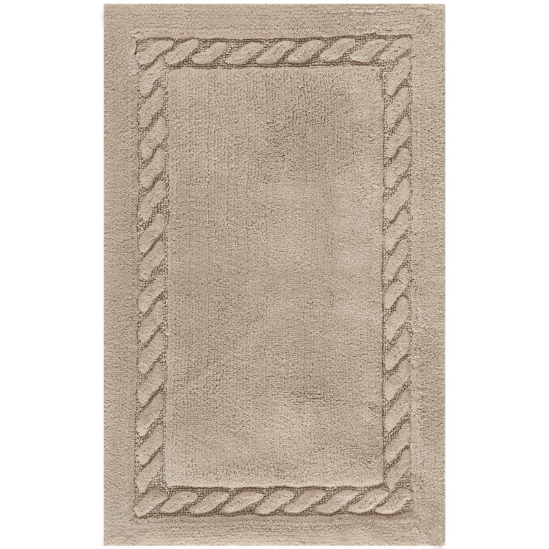 Tapis en coton touffeté à la main Aleiya, H 21 po x l 34 po, Lin