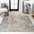 Heinfried Distressed Medallion Chenille Machine-Washable Terra/Blue Rug-1269093790