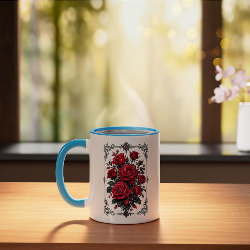 Red Roses, Rose Flowers Ceramic Mug, 11oz