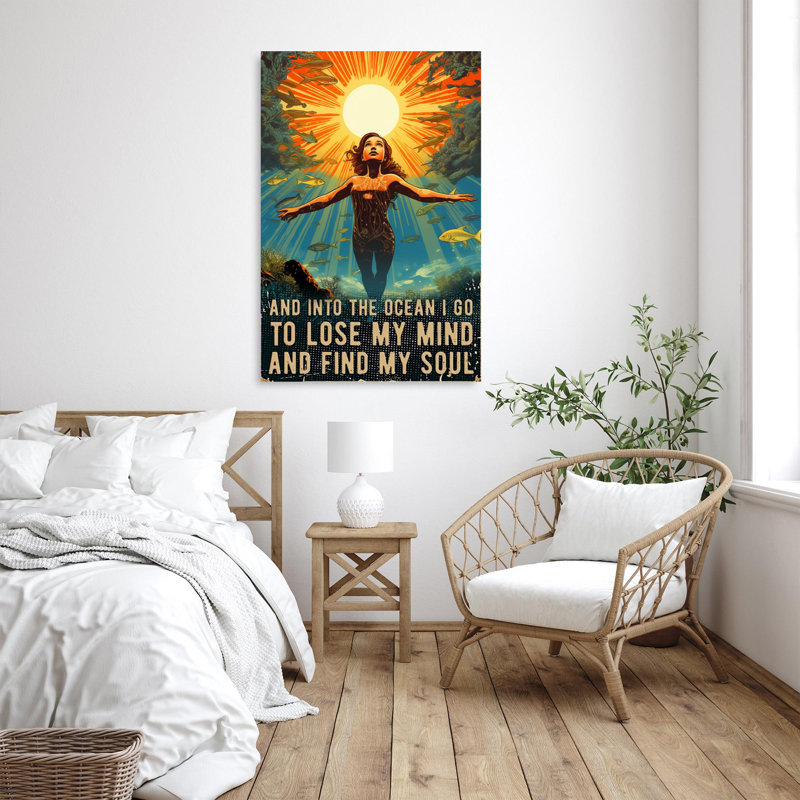 «Korah Woman Into The Ocean I Go On», impression sur toile, H 36 po x l 24 po x P 1,25 po