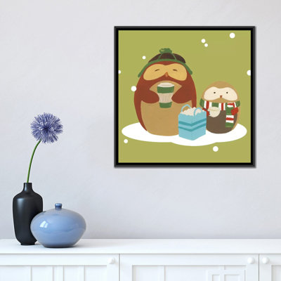 « happy owlidays viii », reproduction d’impression sur toile tendue