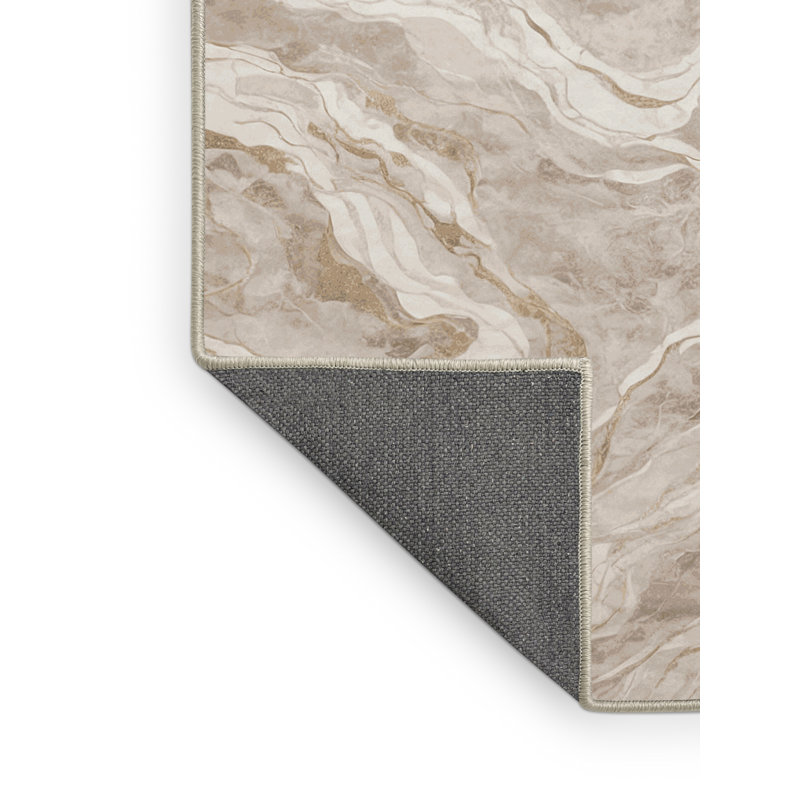 Tapis beige soyeux et moelleux, Carré 4 pi