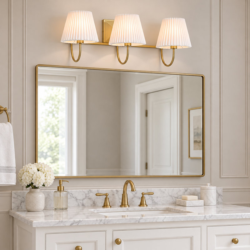 3-Light Linear Pleated Fabric Wall Sconce