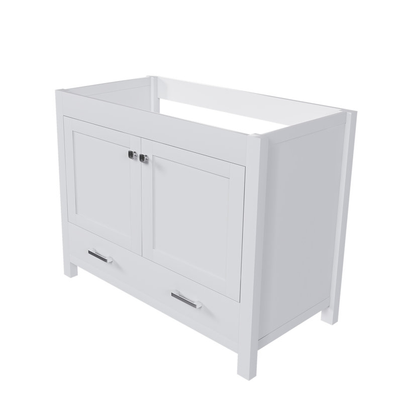 Base de meuble-lavabo 42 po sans lavabo, armoire multifonctionnelle avec portes et tiroirs