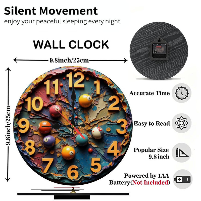 Horloge abstraite texturée