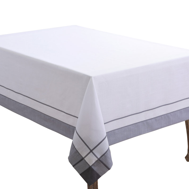 Althoff Plaid Tablecloth, 72" Square, Ivory