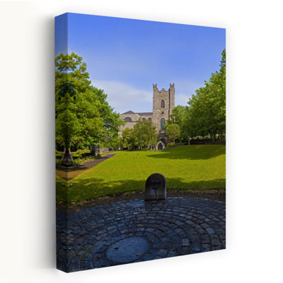 Gardens Surrounding St Audoen's Church Built In 1190 Located South Of The River Liffey At Cornmarket In Dublin Close To The Centre Of The Medieval City. It's The Oldest Parish Church In Dublin And Still Used By The Church Of Ireland by George Munday - Wrapped Canvas Print