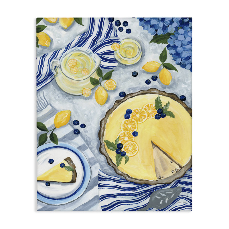 Art mural sur toile, "Lemony Summer Picnic" par Yvette St. Amant, H 20 po x l 16 po