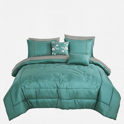 9-Piece Cal King Comforter Set With Solid Color Design, Soft Microfiber, 100% Polyester, All-Season Bedding Collection