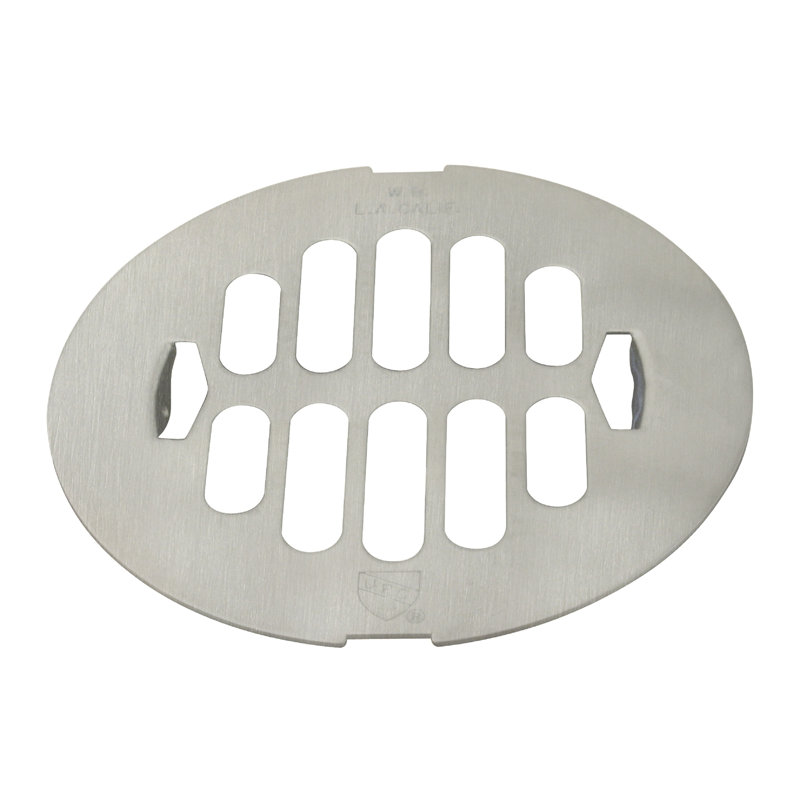 4-1/4" OD Brass Snap-in Shower Drain Cover, Satin Nickel