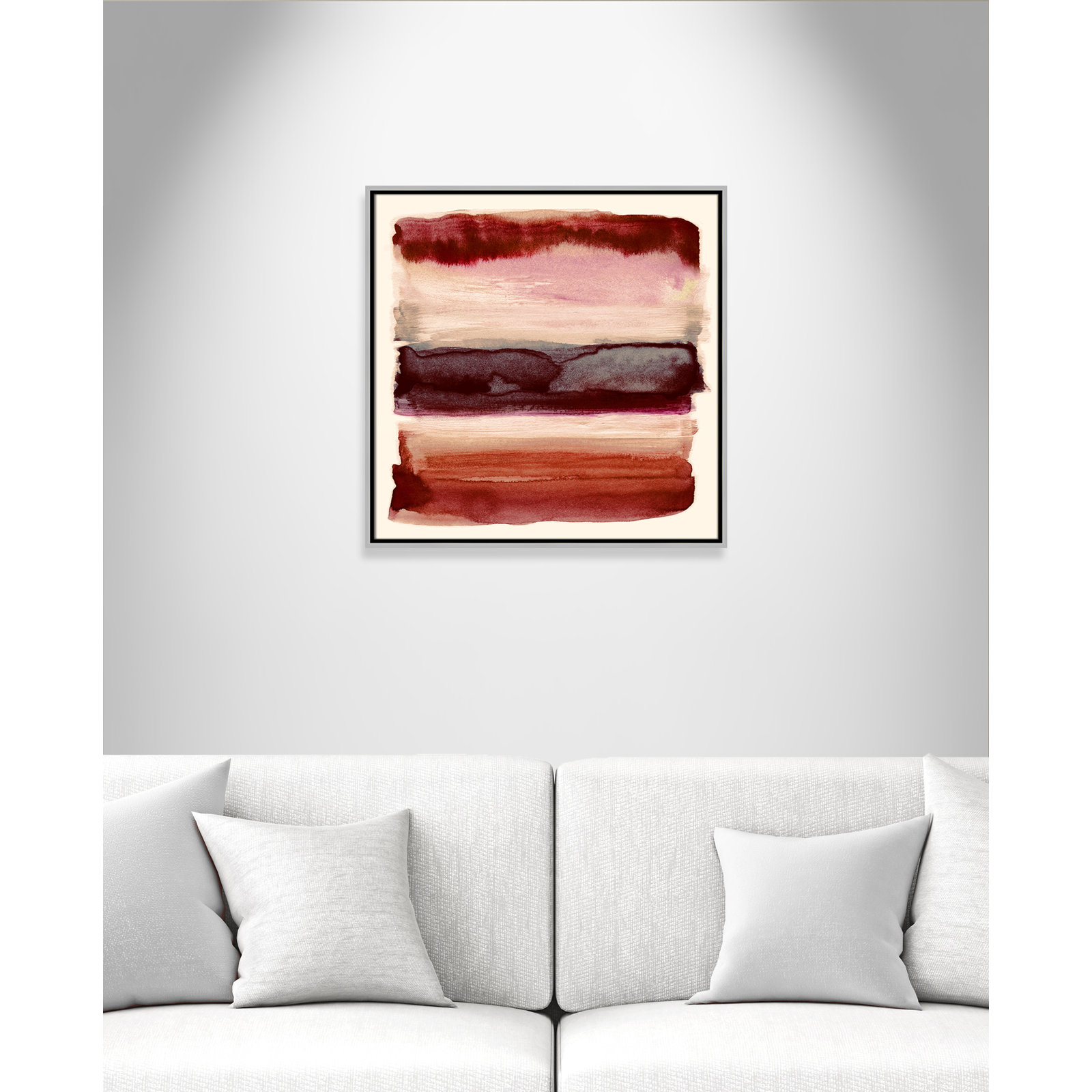Burgundy Sky II Print by Nan, 25.5" H x 25.5" W, Silver