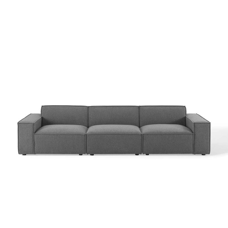 Modway Restore 3-Piece Sectional Sofa, Charcoal