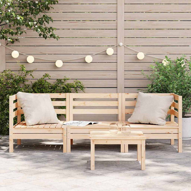 Giovanna 190.5cm Wide Wood Patio Sofa, Light Brown