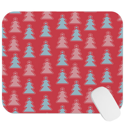Holiday Christmas Tree Pattern V Modern Gaming Cute Office Laptop Desk Pad Gift Mat Square Rectangle Non-Slip Mousepad