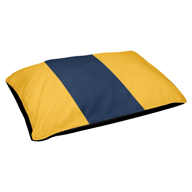 Coussin pour chien hockey Minnesota, Petit (l 28 po x P 18 po x H 9,5 po), Doré / bleu / doré