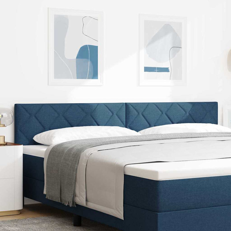  Fabric Headboard Geometric With Headboard Fabric, 120 x 200cm, Blue
