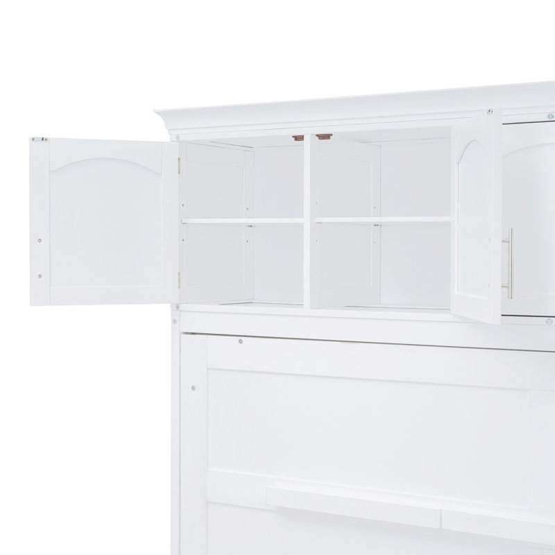 Armoire de lit peu encombrante - Cadre blanc confortable pour dormir avec de magnifiques armoires pour maximiser la beauté