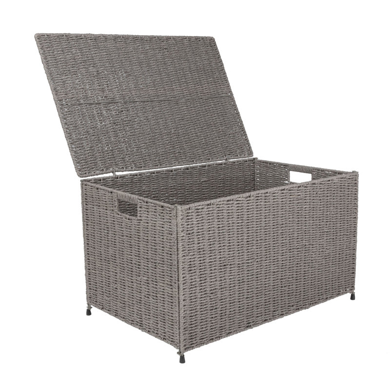 Paper Rope, Wire Frame Blanket Chest, 15.9" H x 27" W. x 16.9" D