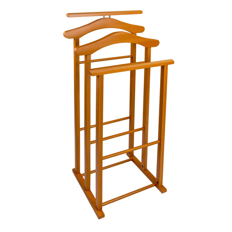 Bragg Solid Wood Freestanding Valet Stand, Cherry