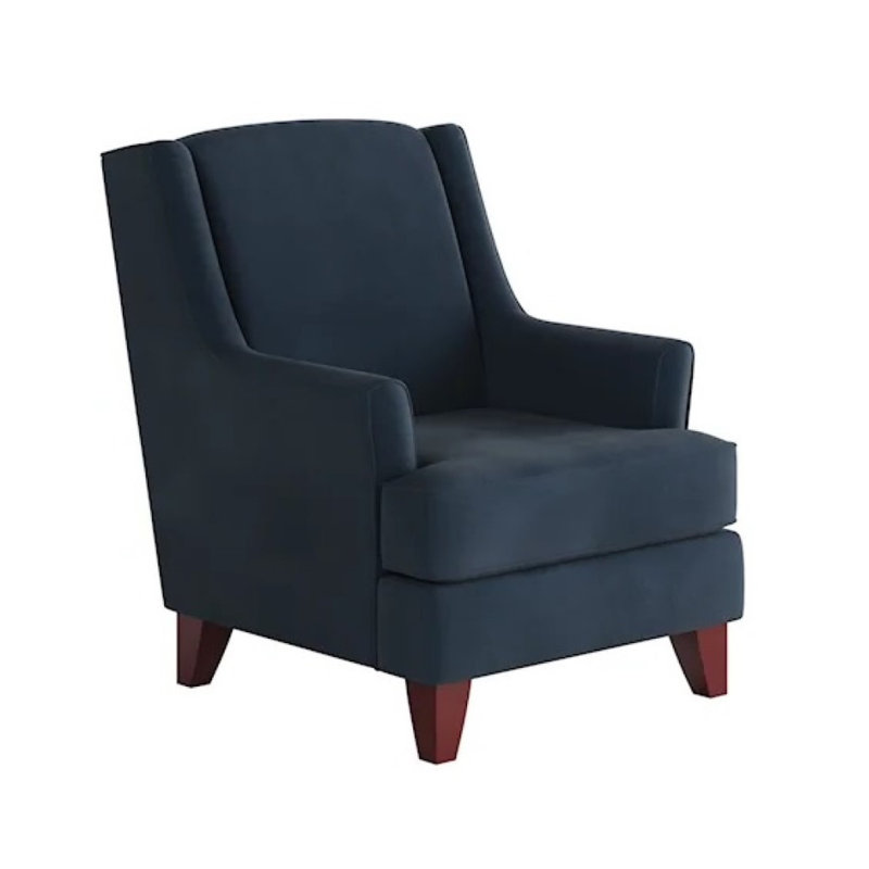 Venton 32" W Wingback Chair, Bella Midnight Polyester