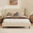 Modern Upholstered Platform Bed with Wingback Headboard and Walnut Wooden Legs, No Box Spring Needed-303500617-303500618