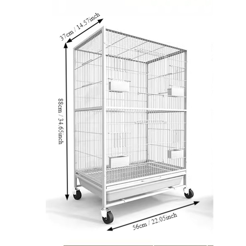 Cage à oiseaux 34,64 po Flois, Blanc