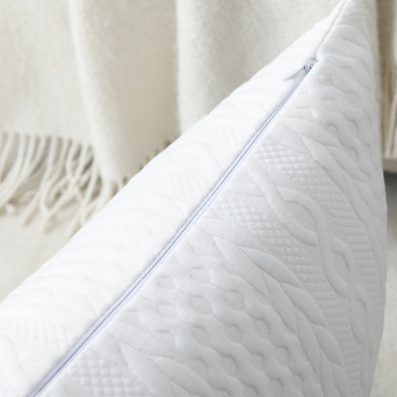 Farmhouse Knitted Modern Embossed Patterned Pillow Cover, White, 20"H x 20"W