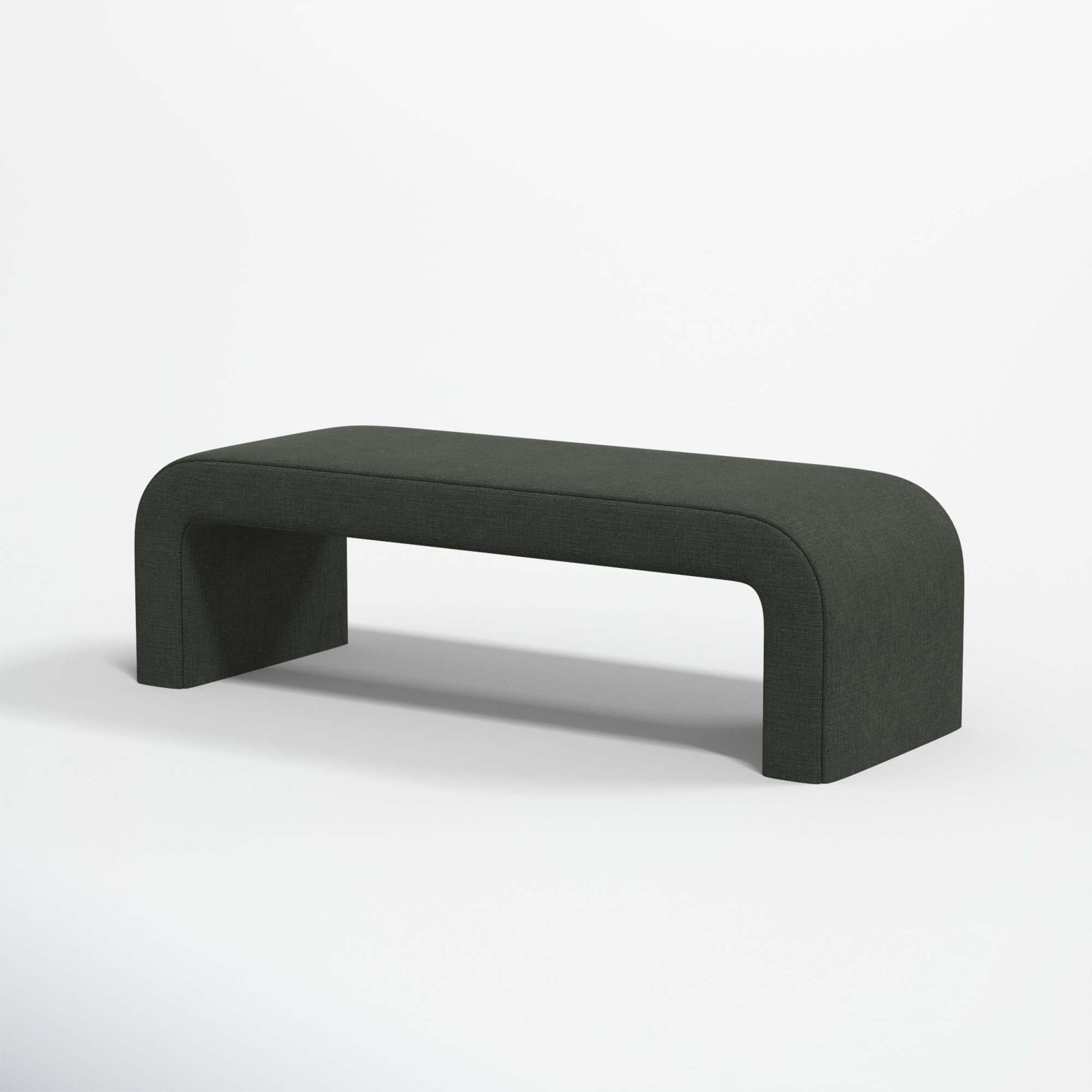 Upholstered Bench, Classic Black Linen