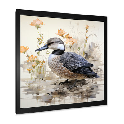 Art mural rétro «Duck by the Pond»