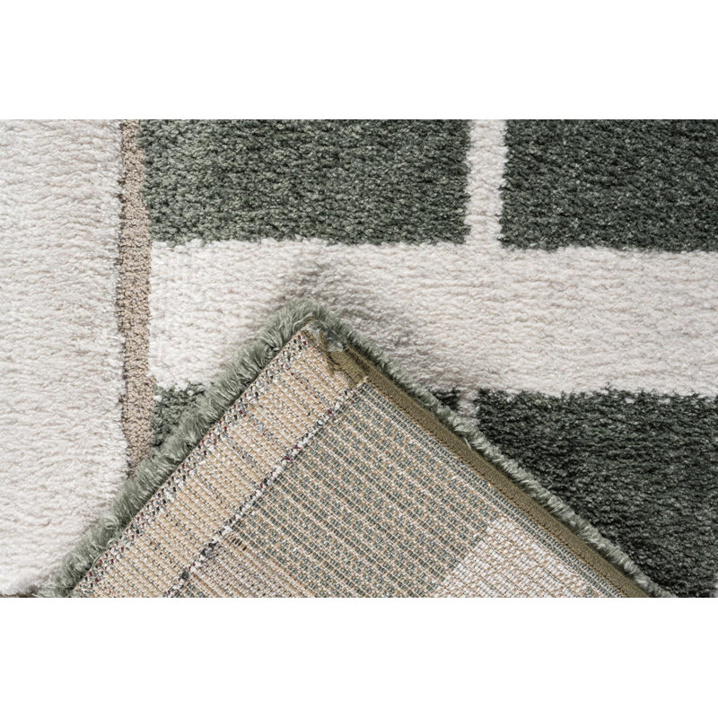 Geometric Shapes 133cm X 195cm Area Rug, Rectangle 200 x 290 cm, Green