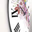 Petit oiseau bleu assis sur une branche de fleurs - horloge murale traditionnelle-60187020