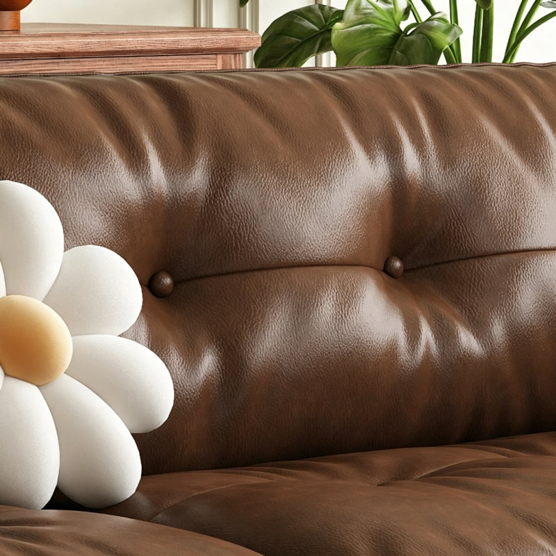 Canapé italien de style italien minimaliste et luxueux, Coffee Faux Leather