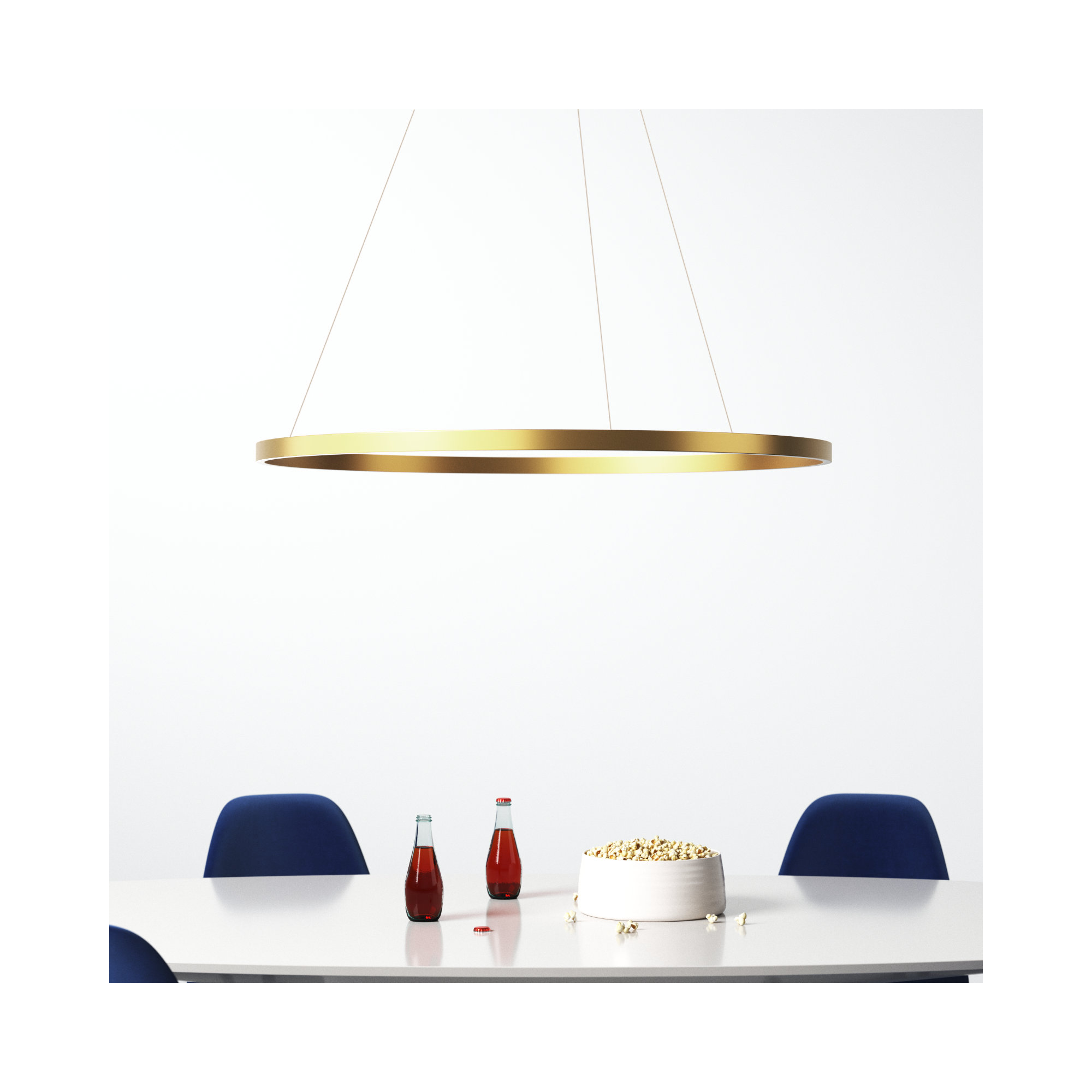 Mills Single Light Dimmable LED Pendant, Gold, 1.5" H x 39.5" W x 39.5" D