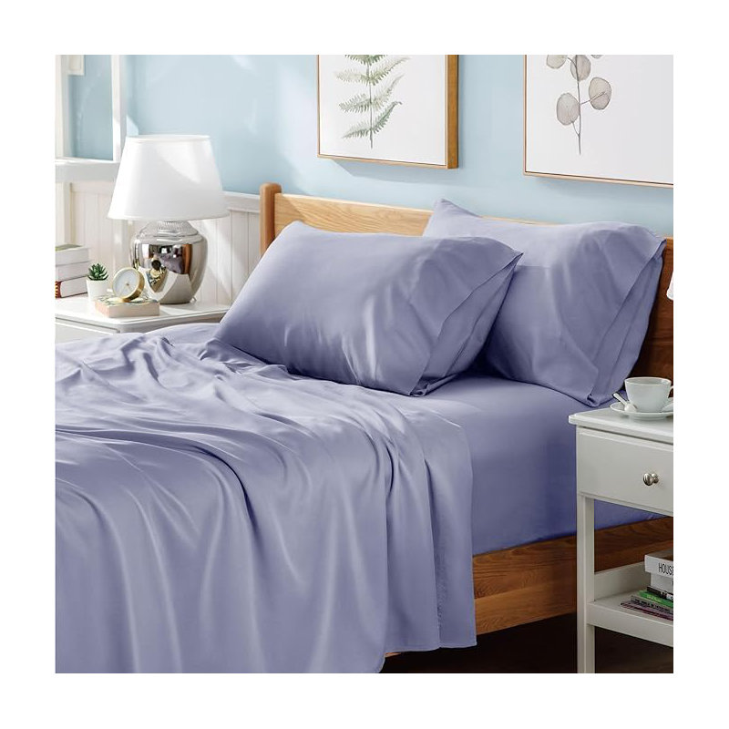 Ranarda Cotton Blend Percale Flat Sheet, Super King (6'), Lilac
