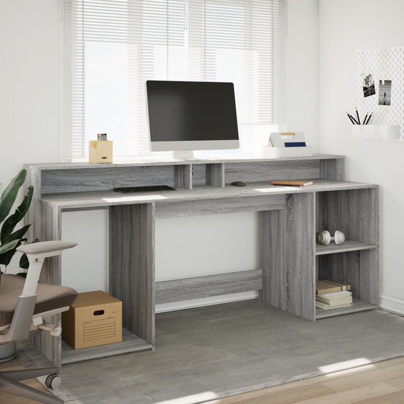 Desk, Grey/Sonoma