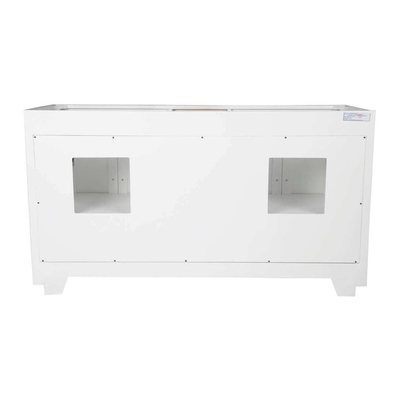 Base de meuble-lavabo double 59 po Nahlani seulement, Blanc