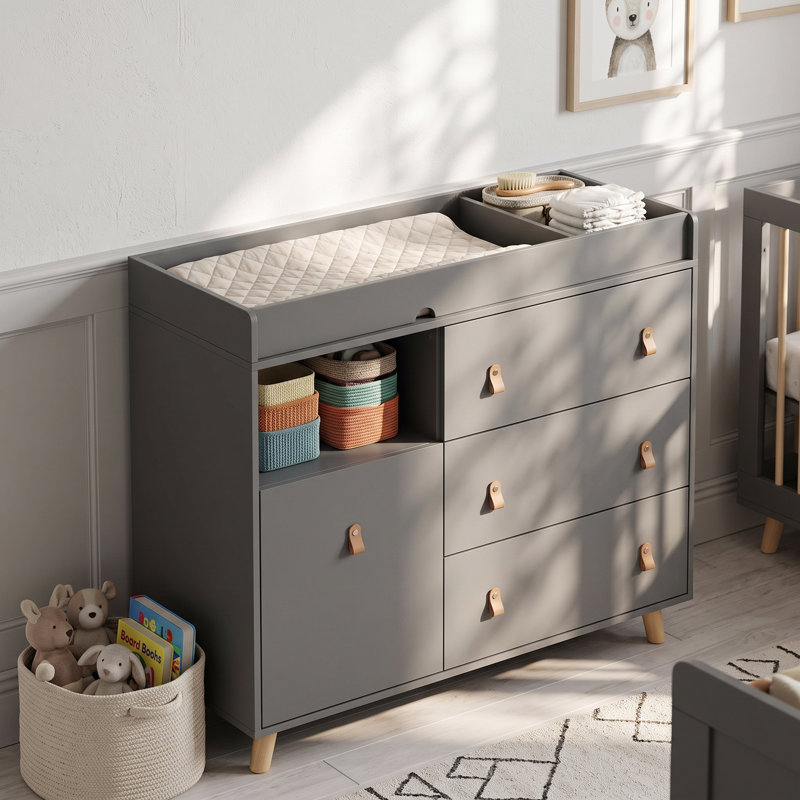 Commode à langer Kymani, Gris