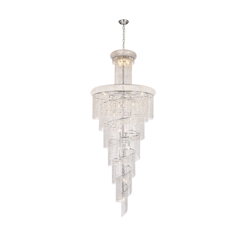 Sterns 32 - Light Dimmable Tiered Chandelier, Chrome