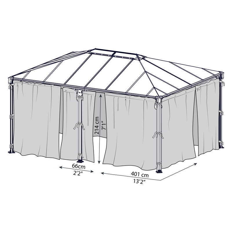 Gazebo Screen, 217cm H x 465cm W x 217cm D