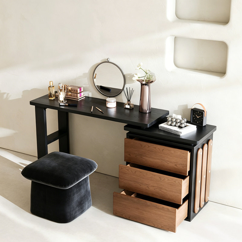 Meuble-lavabo intégré Mid-Century, 29.53" H x47.24" W x 15.75" D