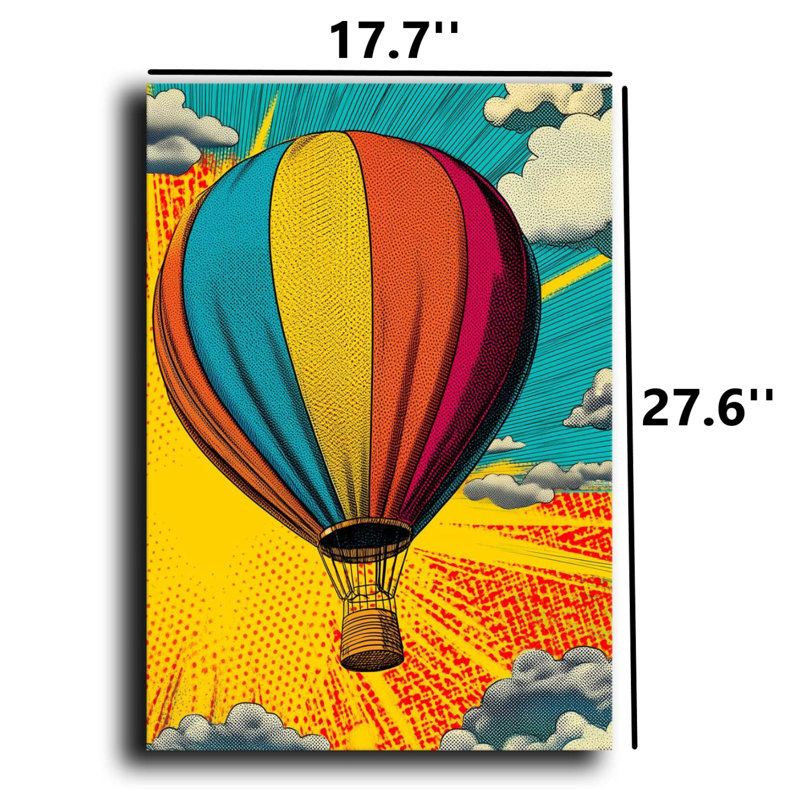 Art mural en toile Hot Art Balloon Pop Art - 17,7 po x 27,6 po, H 27,6 po x l 17,7 po