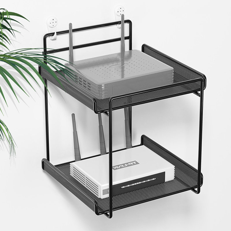 Aakanksha 2 Piece Metal Floating Shelf, Black