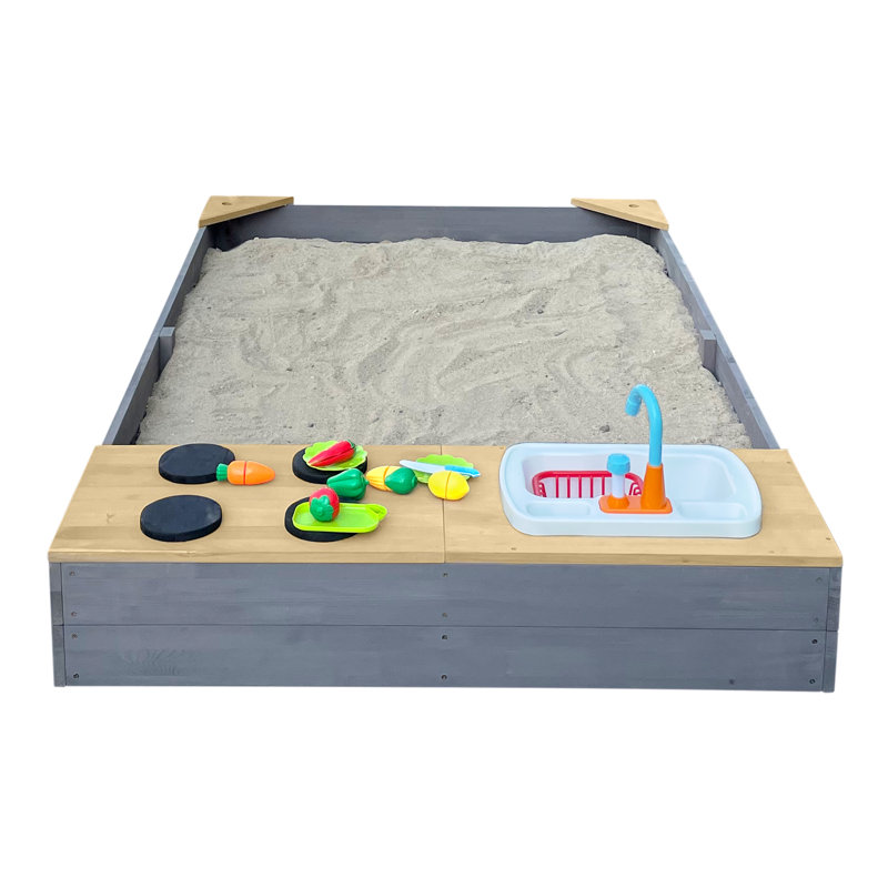 AXI 115cm x 218cm Plastic Square Sandbox with Cover